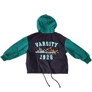 Vtg 90's Disney Store Varsity Jacket Kids 2T 3T 4T Donald Mickey Goofy Rowing
